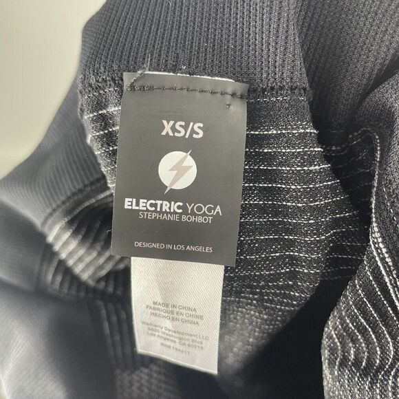 Electric Yoga Gray Black High Waisted Seamless 7/8 Leggings Sz XS/S - Picture 4 of 5